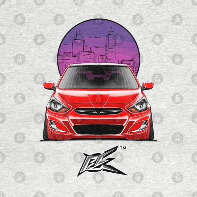 hyundai accent stanced red by naquash